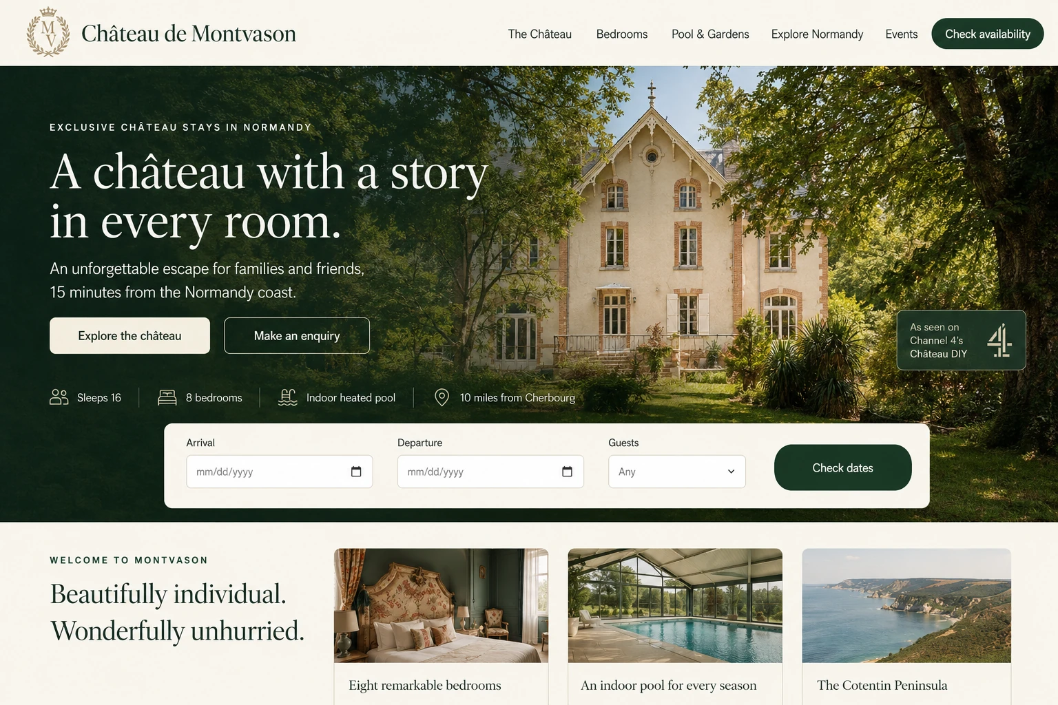 Château de Montvason homepage concept